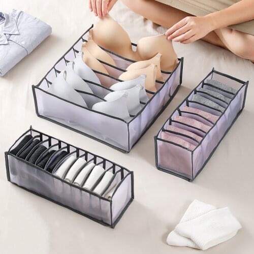 Underwear Storage Box Bra Closet Neat Divider Drawer Cover Clothing Organizer Foldable Socks Tie Shorts Bra Storage Bag