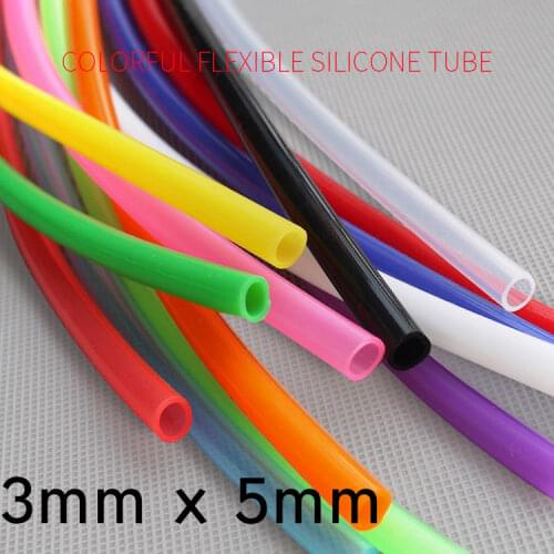 Colorful Flexible Silicone Tube ID 3mm x 5mm OD Food Grade Non-toxic Drink Water Rubber Hose Milk Beer Soft Pipe Connector