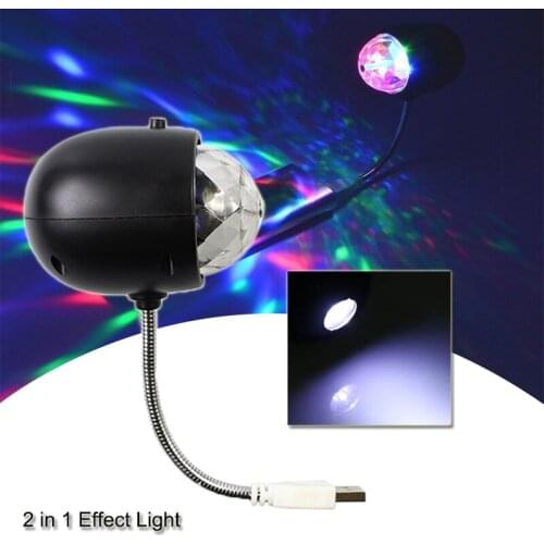 Mini USB Disco Ball Light RGB LED Colorful Rotating Bulb Lamp Portable LED Party Magic Ball Club Stage Effect Projector