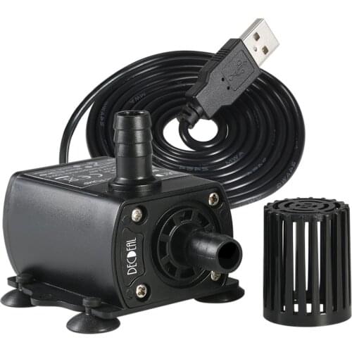 Decdeal Ultra-quiet Mini USB DC5V 4.8W 300L/H Lift 300cm Brushless Water Pump Waterproof Submersible Fountain