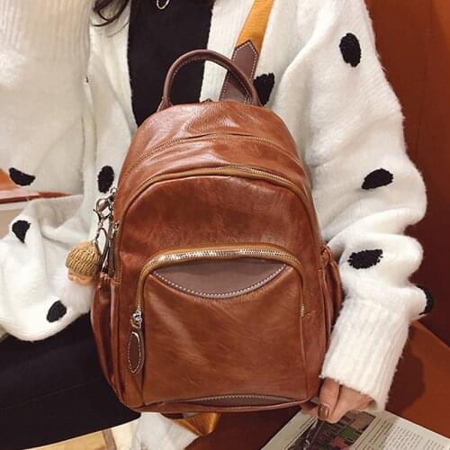 2021 Fashion Leather Women Backpack PU Leather Backpacks Female Large Capacity School Bags for Teenage Girls Designer Backpack