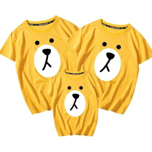 New Fashion Family T Shirt Summer Kawaii Print T-shirt Cotton Fashion Casual Baby Tees Streetwear Sweet Girls Harajuku Tops