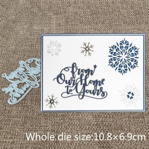 New Design Craft Metal Cutting Die new from our home to yours letter Scrapbooking DIY Album Paper Card Craft Embossing Die Cuts