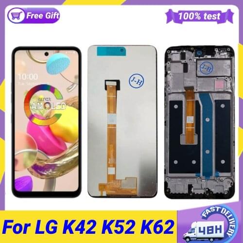6.6" Original LCD For LG K42 K52 K62 LMK420 LMK520 Display Screen Replacement Touch Screen Digitizer Assembly With Frame Display
