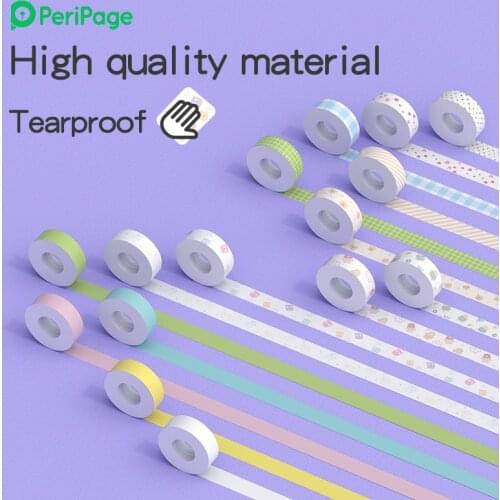 PeriPage Label Printer L1 Official Tape White Colorful Transparent Sticker Sticky Paper Journal Item Folder Tag