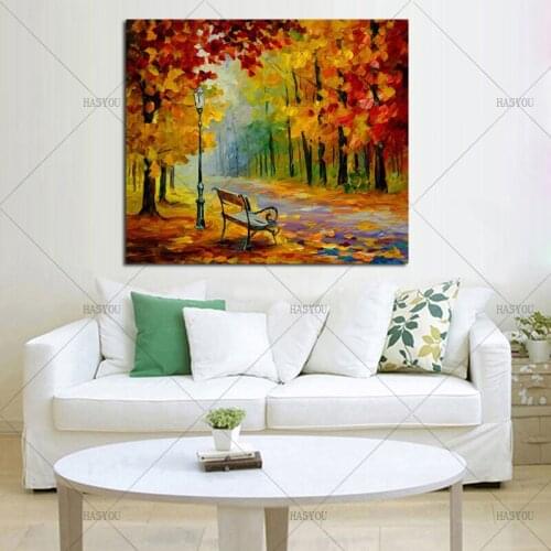 Pop art large Handpainted Abstract Modern oil Painting Rain Tree Palette Knife Oil Painting On Canvas Wall Decoration picture