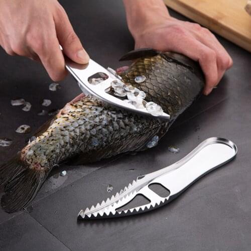 Stainless Steel Portable fish scaler tool Fish scales skin remover knife fast cleaning fish skin kitchen accessories