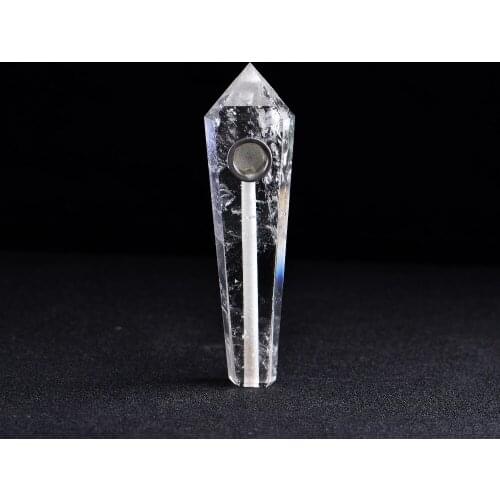 Drop Shipping Natural clear quartz White Crystal Smoking Pipe+strainer quartz stone healing wand Free Shipping X21