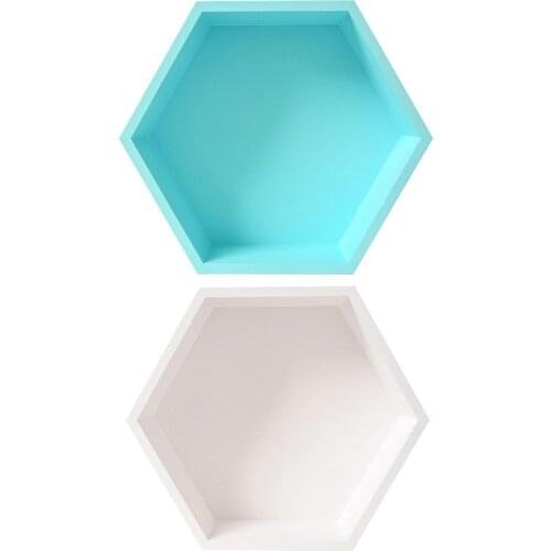 Nordic INS home wall simple and creative solid wood hexagonal shelf wall decoration wall hanging childrens room decoration rack