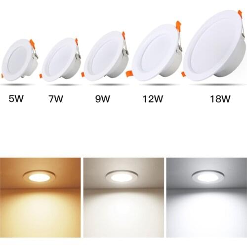 LED Downlights 5W 7W 9W 12W 15W 20W LED Ceiling Lamp Spot Lights AC220V-240V ceiling recessed Lights Indoor Lighting