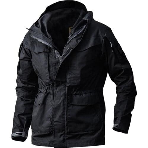 Army fan tactical jacket mens waterproof camouflage windbreaker pilot winter hooded field jacket