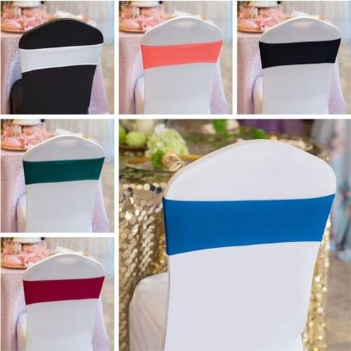 High Thick Single layer Lycra Chair Band Spandex Chair Sashes For Stretch Chair Cover Wedding Event Party Decoration