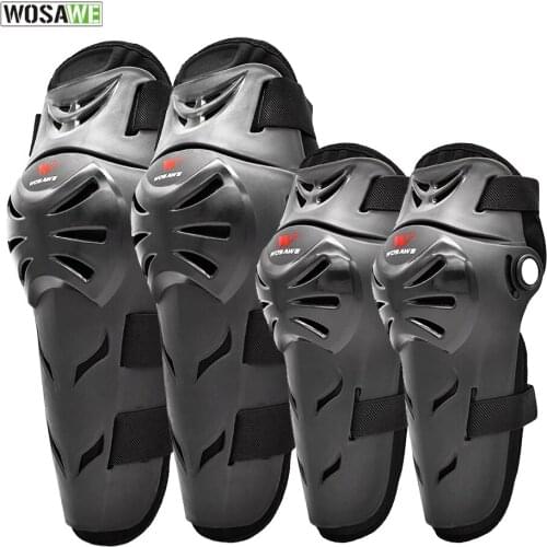 WOSAWE Adult Elbow Pads Brace Protection Elbow Pad Kneepad Motorcycle Sports Cycling Guard 4pcs Motocross Knee Protector Guards