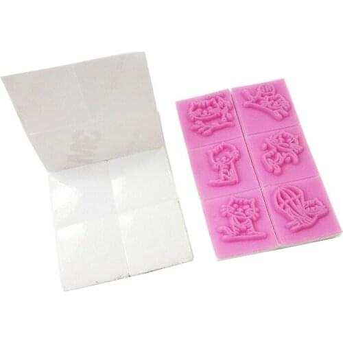 10sets/lot New Cat DIY Wooden Rubber Mini Stamp Set Crafts Handmade Decal Stamps Wholesale