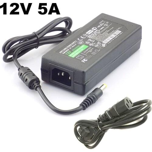 DC 12V 5A Switch Power Supply Adapter Transformer 110V -240V for Surveillance Camera CCTV DVR LED Strip RGB 5050