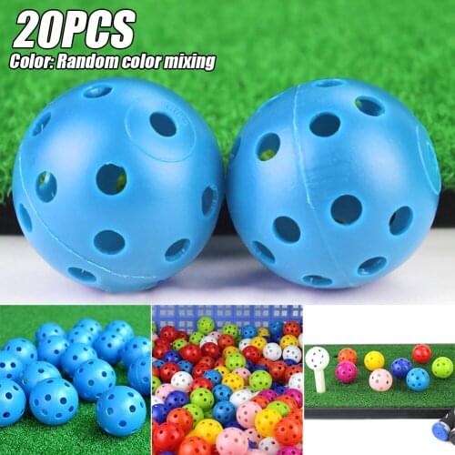 20Pcs 41mm Golf Training Balls Plastic Airflow Hollow with Hole Golf Balls Outdoor Golf Practice Balls Golf Accessories