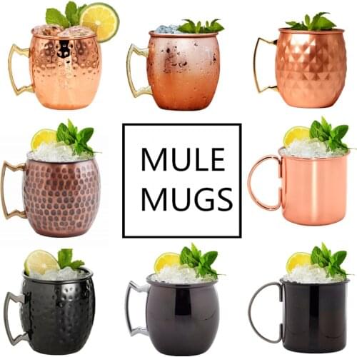 550ml Perfect Hammered Moscow Mule Mug Drum- Copper Plated Beer Cup Coffee Cup 18 Ounces Stainless Steel-Copper Plated Cup