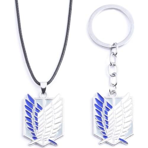RJ Anime Attack On Titan Keychain Shingeki No Kyojin Cosplay Wings of Liberty Key Chain Rings For Motorcycle Car Keys Gifts