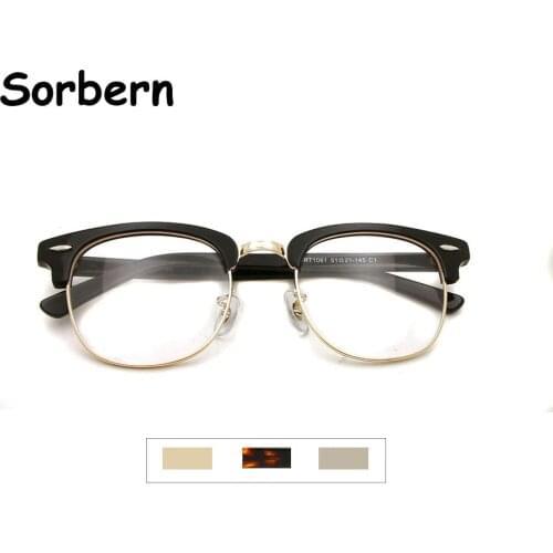Brand Designer Optical Frame Glasses Men Eyeglasses Semi-Rimless Eyeglass Vintage Round Eyewear Frames Women Occhiali