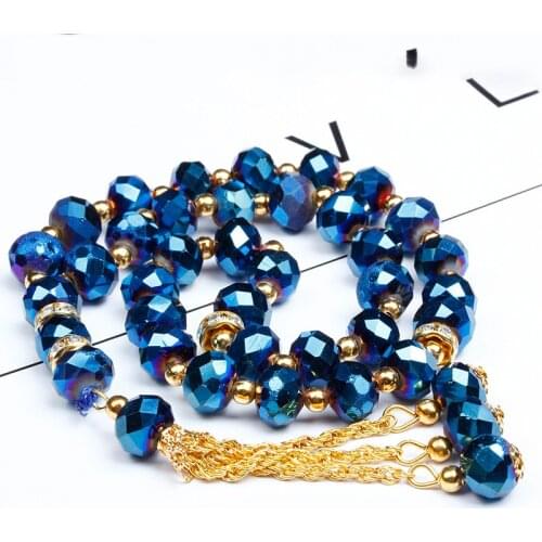 10mm Muslim Rosary Islamic Prayer Beads Tasbih Tassel Pendant 33 Beads Allah Mohammed Rosary for Women Men Strand Bracelets