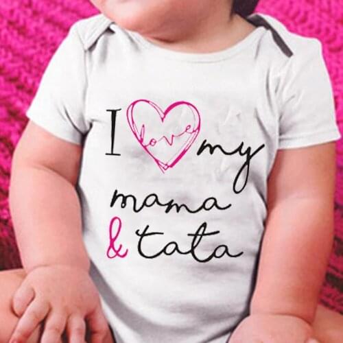 I Love My Mama&tata Pattern Newborn Baby Jumpsuit Letter Print Infant Fashion Bodysuits Casual Baby Romper Girls Boys Clothes