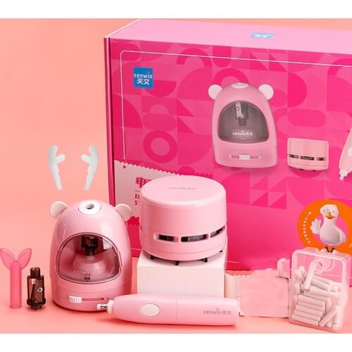 Electric Automatic Pencil Sharpener Electronic Stationery Erasers Mechanical Cleaner Set For Kids Children Art School Supplies