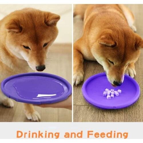 Natural Rubber Pet Dog Toys Funny Puppy Flying Discs Interactive Toy Dogs Training Plate Home Pets Training Supplies