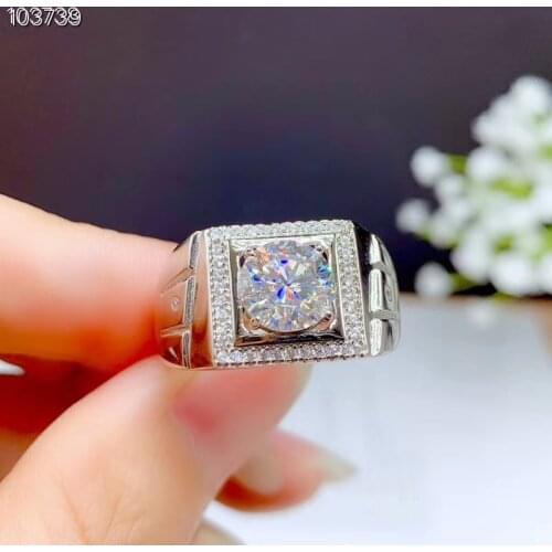 Exquisite sparkling moisanite ring for men ring 925 sterling silver birthday gift shiny better than diamond strong power