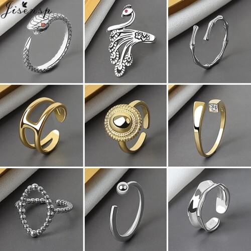 Multiple Style Punk Geometry Irregular Round Rings for Women Gold Color Wide Surface Bright Side Finger Ring Hip Hop Jewelry