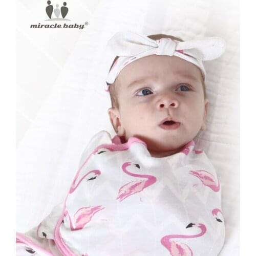2 Pieces Set Newborn Swaddle Wrap +headwear Cotton Baby Receiving Blanket Bedding Cartoon Infant Sleeping Bag For 0-6 Months
