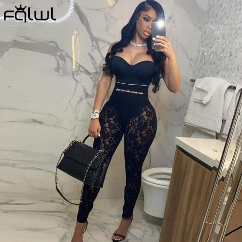 FQLWL Summer Streetwear Bodycon Pants Women Black High Waist Skinny Pants Lace Hollow Out Printed Leggings Casual Trousers 2021