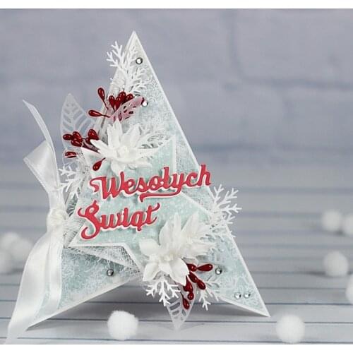 Joyful Merry Christmas Metal Cutting Die Polish Phrase Handmade Decoration DIY Handicraft Card Photo Making Scrapbooking