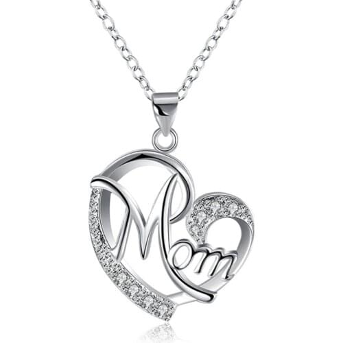 New Fashion 925 Sterling Silver Big Love Heart Pendant Necklace For Women Silver 925 Jewelry Necklace