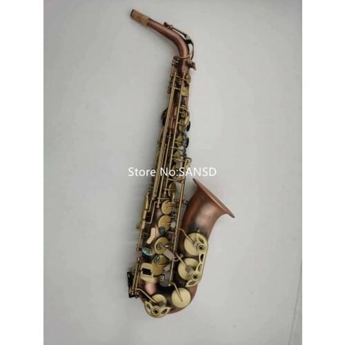 Brand New Eb Tune Alto Saxophone Red Bronze Bend E Flat Musical Instrument with Case Accessories Free Shipping