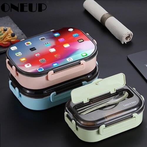ONEUP Portable 304 Stainless Steel Lunch Box 2020 New Hot Japanese Style Compartment Bento Box Kitchen Leakproof Food Container
