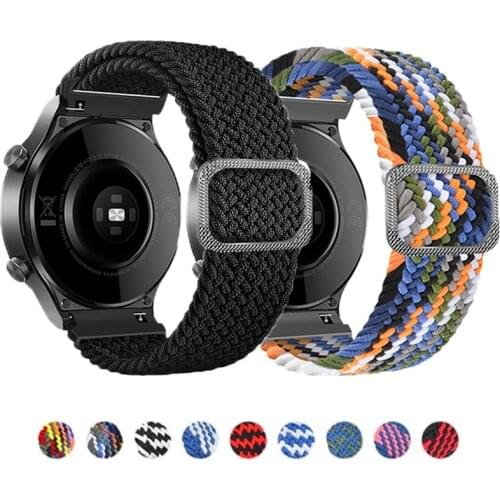 20mm 22mm Braided Solo Loop Band for Samsung Galaxy watch 3 Nylon Band Bracelet For Huami Amazfit GTR 42mm 47mm GTS 2Mini Straps