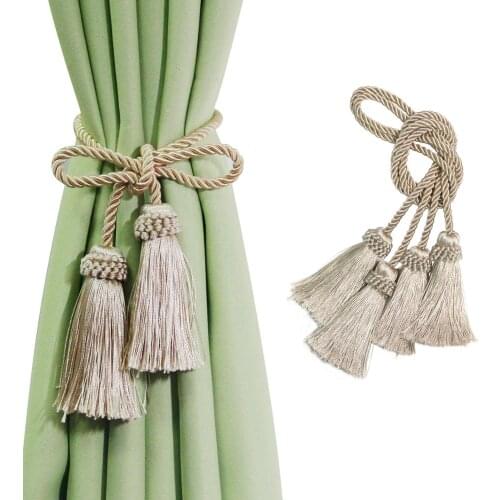 1Pc Tassel Curtain Tieback Room Accessories Curtain Holder Buckle Rope Handmade Weave Tassel Fringe Bandage Home Decoration