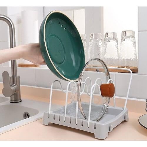 1pcs Kitchen Pot Lid Stand Rack Organizer Pot Lid Rack Spoon Plate Holder Shelf Cooking Dish Tray Rack Stand Kitchen Accessories