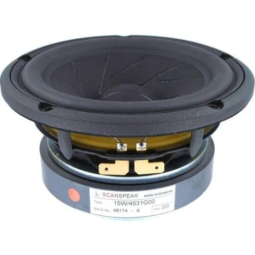 Scanspeak 15W/4531G00 5.5-inch fever bass speaker, frequency response 40Hz, Sensitivity 87dB, DC resistance 3.4ohms