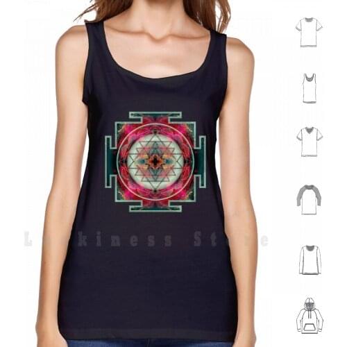 Sri Yantra tank tops vest 100% Cotton Mandala Sacred Geometry Meditation Spiritual Circle Chakra Psychedelic Hinduism Buddhism