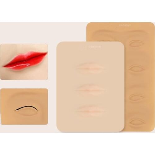 3D Silicone Permanent Makeup Tattoo Training Practice Fake Skin Blank Eye Lips Face For Microblading Tattoo Machine Beginner