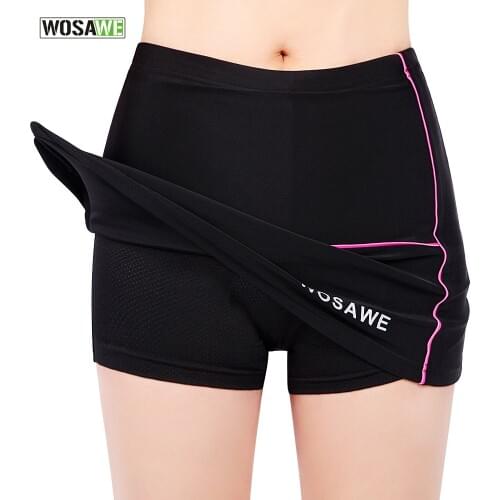 WOSAWE Spring Summer Black Womens Bike Bicycle Ladies Skirt Shortpants Girls Cycling Shorts Mini Skirt Outdoor Sports Shorts