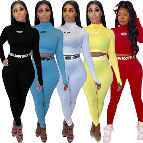 Woman gym clothing Yoga Set Running Workout Clothing High Waist Leggings And Long Sleeve Crop Top Fitness 2 Pcs Sports Suits