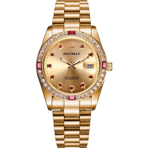 REGINALD Brand NEW Quartz Fashion Stainless Steel Womens Watch Date Analog Display Woman Watches