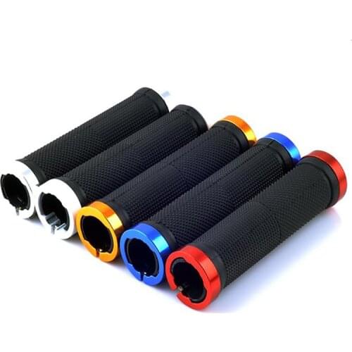 1 Pair Bicycle Double Lock Cycling Handle Bar Grips Hand Cover Anti-slip Bicycle Handle Grip Lock Bar End Bike Accessories
