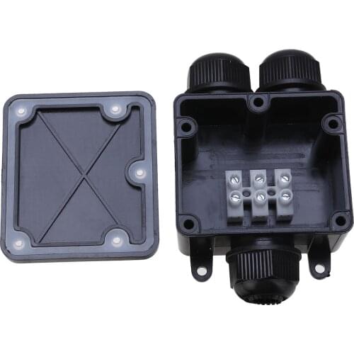 1pc 3-way IP68 Waterproof Junction Box With 10A Terminals Screws Electrical Terminal Box Distribution Cable Wire Connector