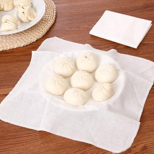 1pc Square Steamer Cloth Non-stick Cotton Gauze Drawer Steamer Mat Steamer Cloth for Stuffed Buns Bread Dumplings Steaming Tools