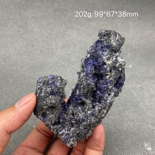 100% Natural Polyhedral Tanzanite blue Purple fluorite cluster mineral specimens Gem level Stones and crystals