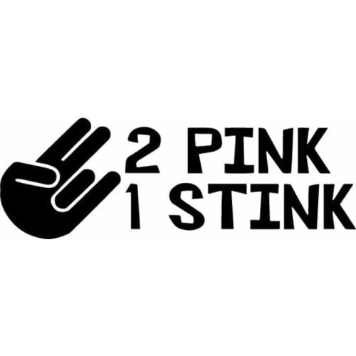 12.9X4.4CM Jdm Car Sticker Vinyl Decal 2 PINK 1 STINK