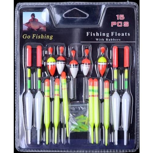 15PCS/Lot Mix Size Color Ice Fishing Float Bobber Set Buoy Boia Floats Fishing Floats Set for Carp Fishing Tackle Accessories